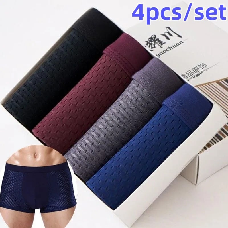 4pcs/lot Men's Panties Underwear Boxers Male Shorts Underpants Slip Man Sexy Pouch Classic Trunks Summer Stretch Lingerie