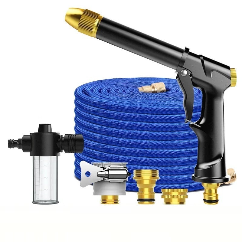 Gardening Hose Nozzle Spray High Pressure Household Car Wash Machine Cleaning Tool Telescopic Hose Garden Watering Sprinkler Set