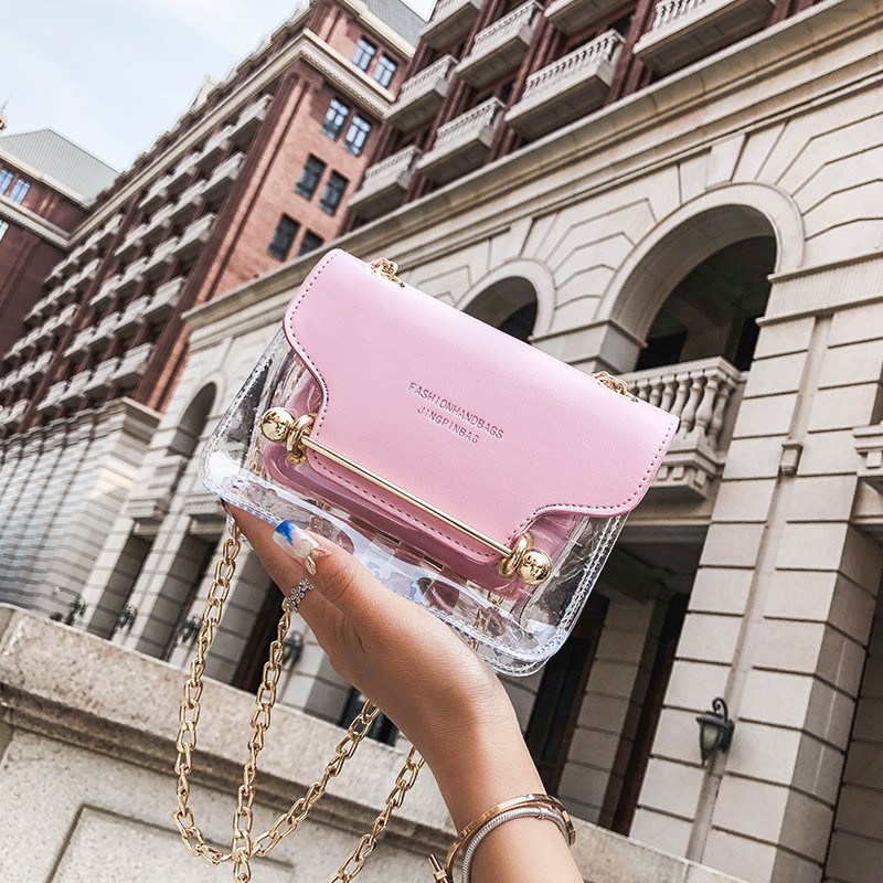 Women Clear Bag Satchel Bag Fashion Transparent Shoulder Crossbody Bag Ladies Messenger Bag Casual Shopping Clutch Small Handbag
