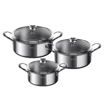 Oraimo Tri-Ply Set Durable Versatile Stainless Steel Cookware Set(6pcs)