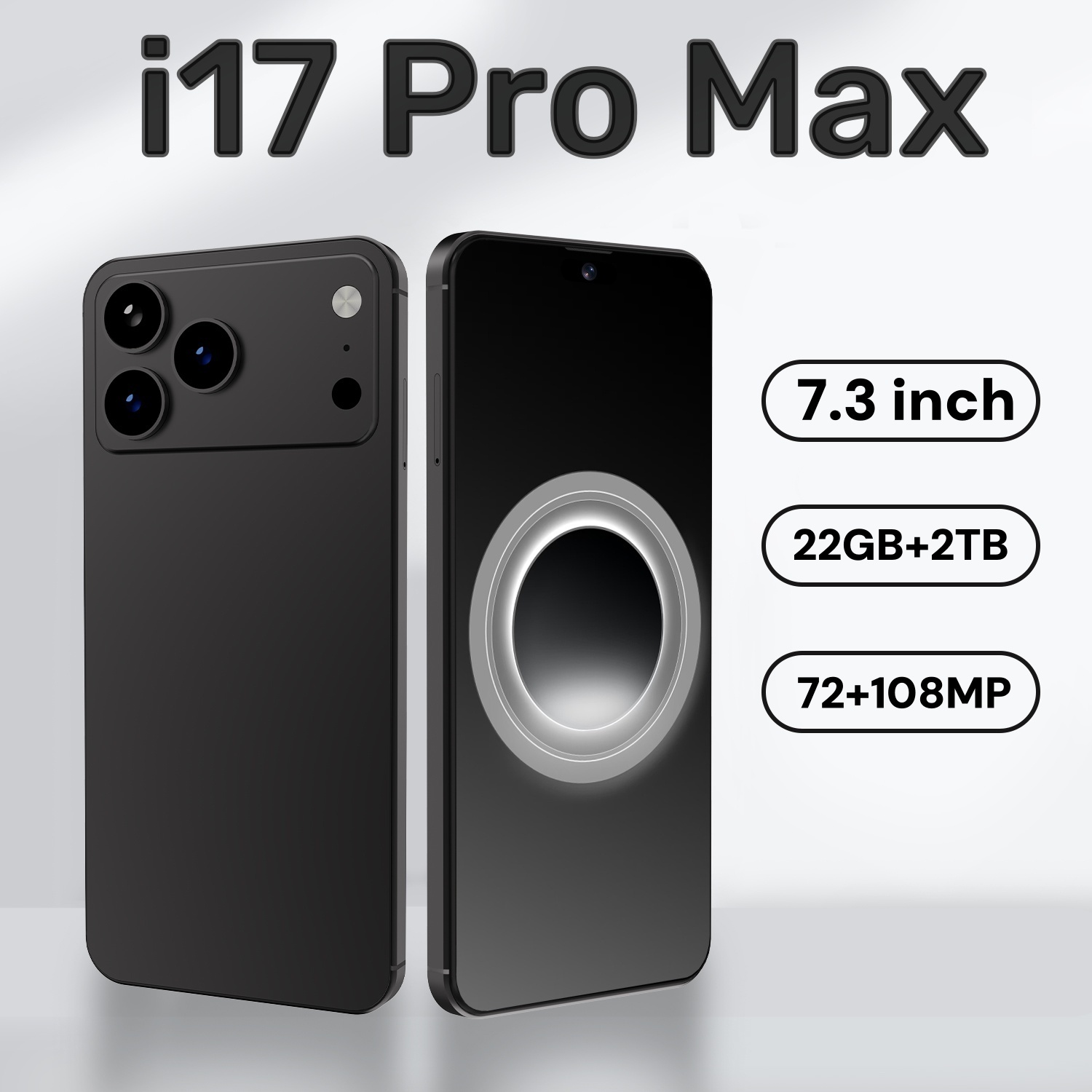 Original 17Pro Max Smartphones Dual SIM 7.3" 22GB RAM 2TB ROM Google Play Store 4G Fingerprint Face Unlock Mobile Phones